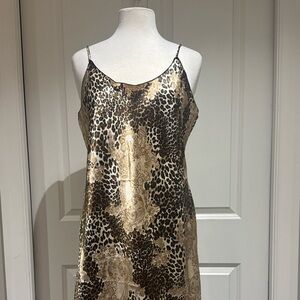 Vintage Animal Print Satin Chemise/Dress